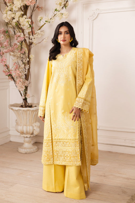 Maryum N Maria | Mira Luxury Lawn | MINA - FS50111 XS Yellow Lawn