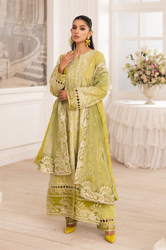 Maryum N Maria | Mira Luxury Lawn | MOZHDEH - FS50115 XS Olive Lawn