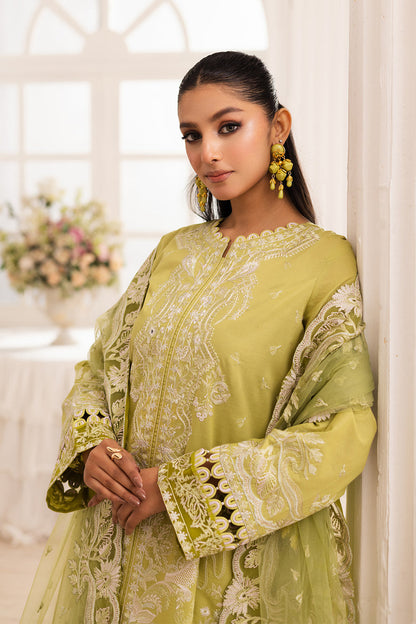 Maryum N Maria | Mira Luxury Lawn | MOZHDEH - FS50115 M Olive Lawn