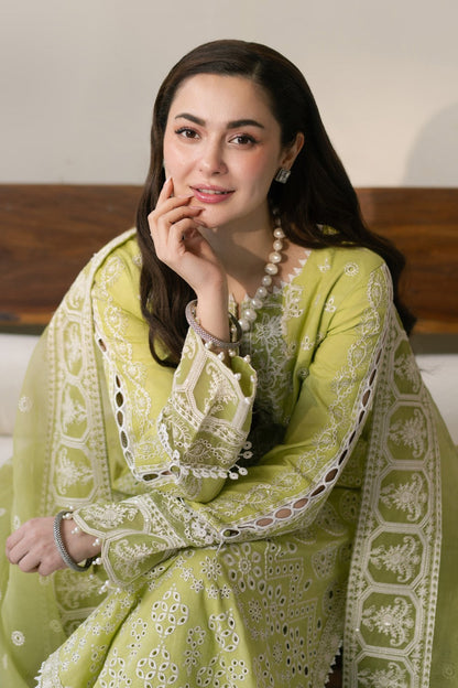 Maryum N Maria | Luxury Lawn 25 | ALIYA - MS50117 M Apple Green Lawn