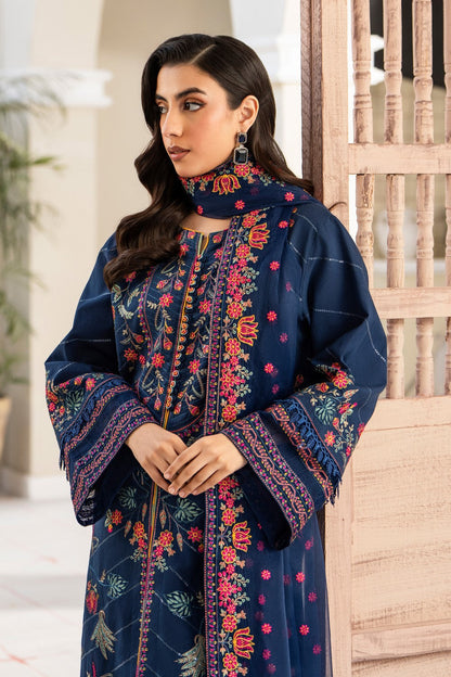 Maryum N Maria | Luxury Lawn 25 | ARAYA - MS50124 L Navy Blue Lawn