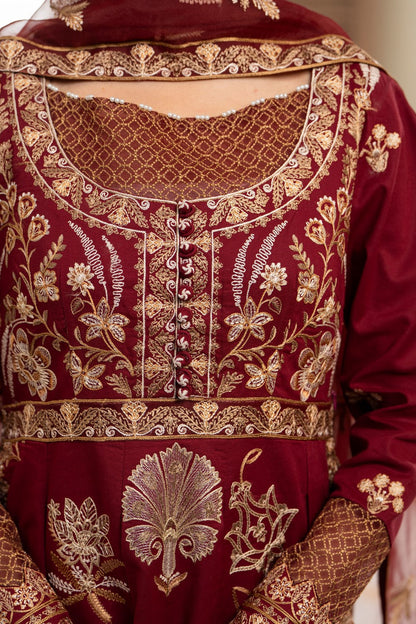 Maryum N Maria | Luxury Lawn 25 | ALAA - MS50125 M Maroon Lawn