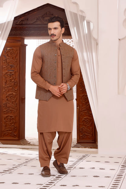 TGM | Men Fancy Wedding | Feather Brown (3 Piece) Large