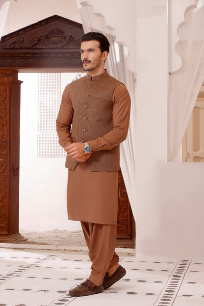 TGM | Men Fancy Wedding | Feather Brown (3 Piece) Medium