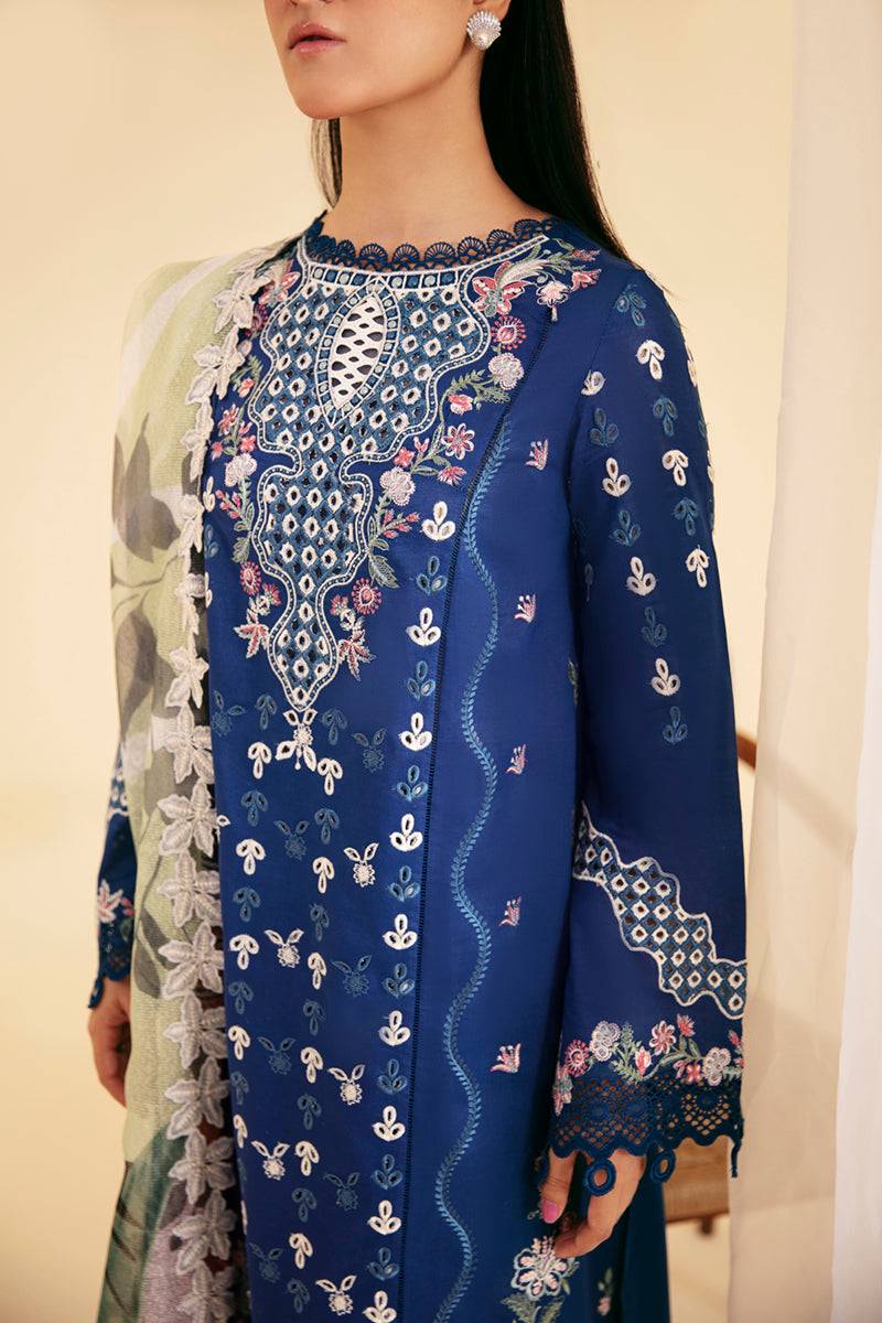 Qalamkar | Qlinekari Luxury Lawn | SQ-08 ZEL - Pakistani Designer Dress - by Qalamkar | Type: Luxury - 100% Original at Saira Sultan