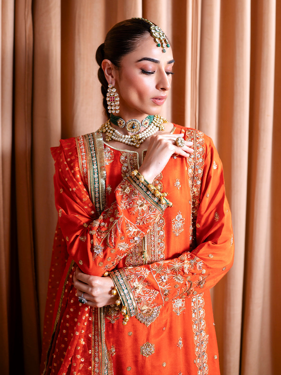 Faiza Faisal | Rema Wedding Formals 24 | Mehroze XL Burnt Orange Raw Silk