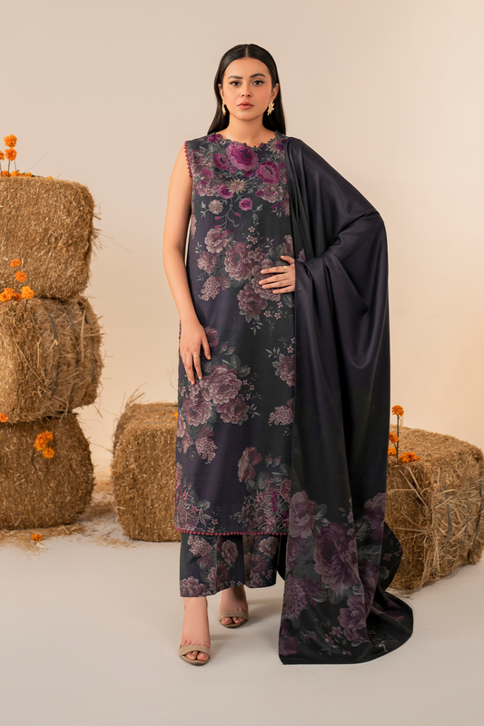 Iznik | Exclusive Winter | UE-353 XS Deep Purple Slub Khaddar