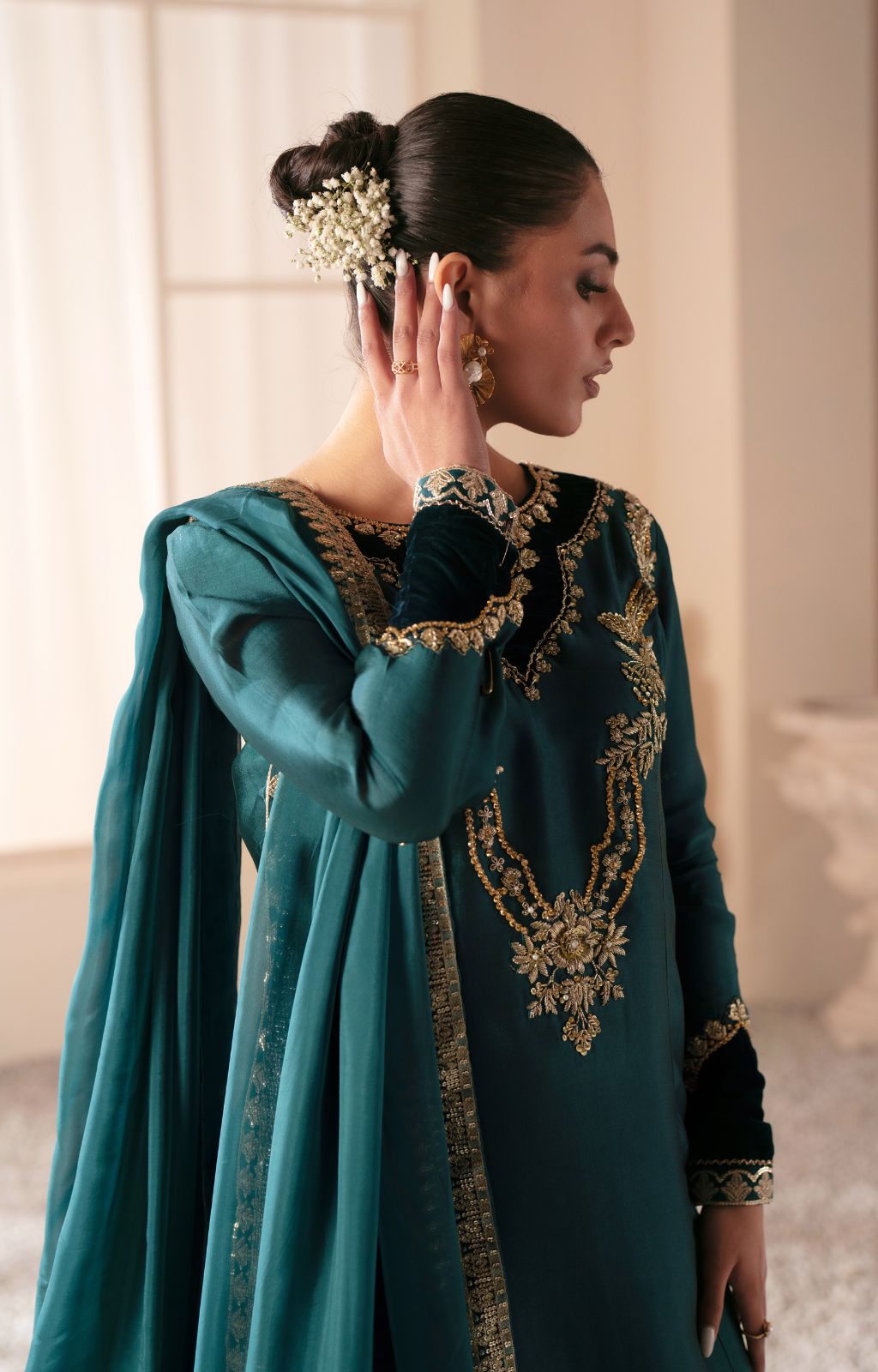 Ajr Couture | Symphony Luxe Festive 25 | Jade L Teal Green Pure Sheesha Silk