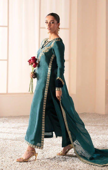 Ajr Couture | Symphony Luxe Festive 25 | Jade M Teal Green Pure Sheesha Silk