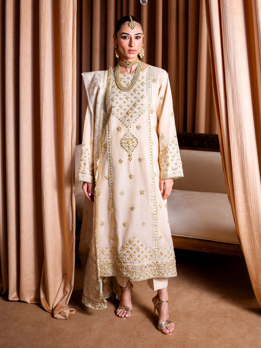 Faiza Faisal | Rema Wedding Formals 24 | Saleha S Off White Cotton