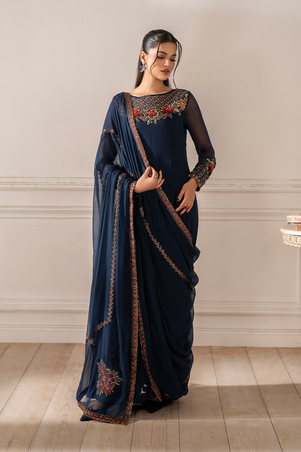 Iznik I Festive Formal I UE-412 Embroidered Chiffon - Pakistani Designer Dress - by Iznik - Type : Ladies Clothes - 100% Original at Saira Sultan