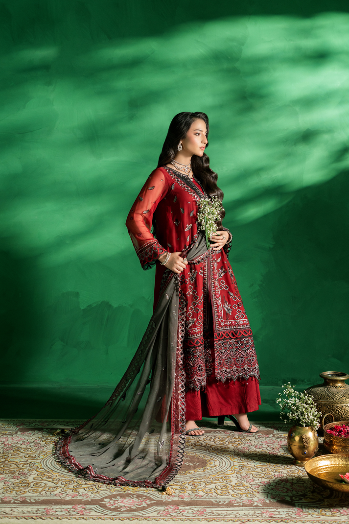 Zebtan | Farmaish Formals | FC-01 XL Redish Pink Chiffon