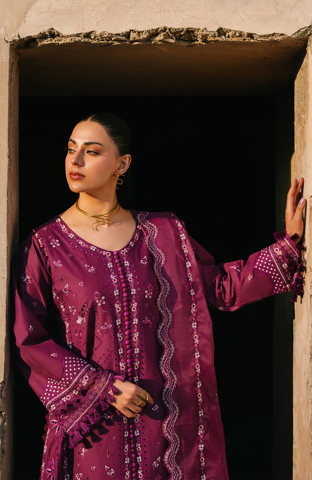Fiona | Sarang Lawn 25 | Feride M Wine Lawn