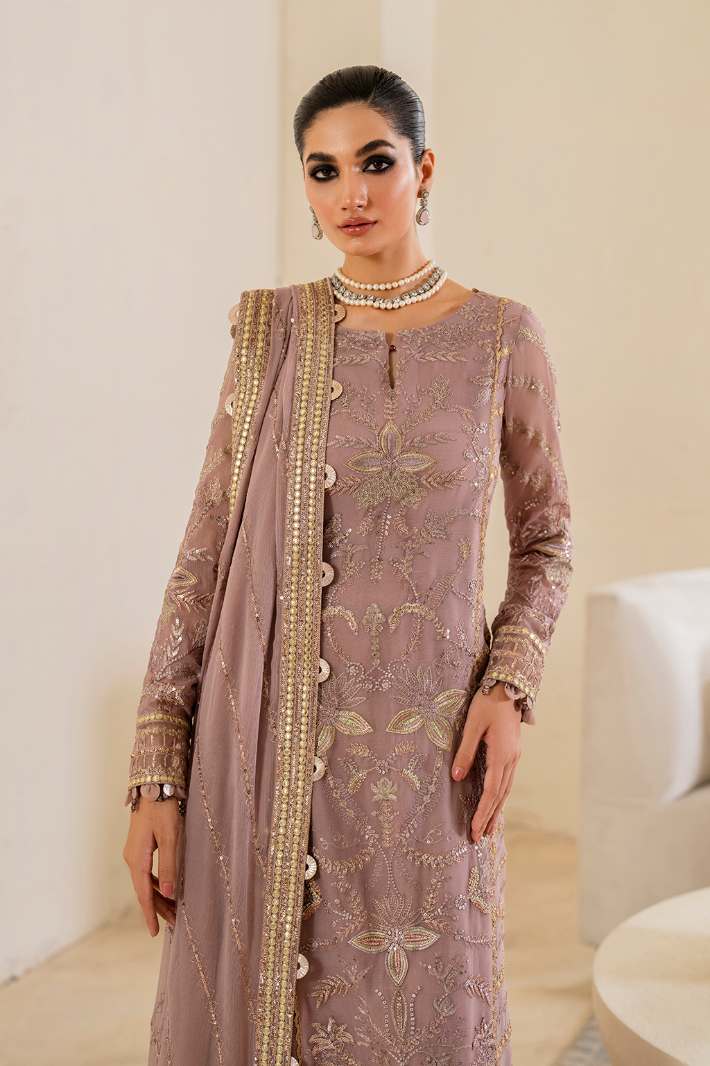 Iznik | Chinnon Chiffon | CC-48 Embroidered Chiffon - Pakistani Designer Dress - by Iznik | Type: Formal - 100% Original at Saira Sultan