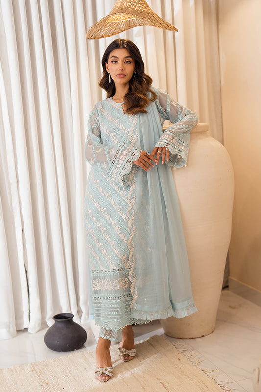 Azure | Ensembles Embroidered Formals | Mint Glaze XS Sky Blue Chiffon