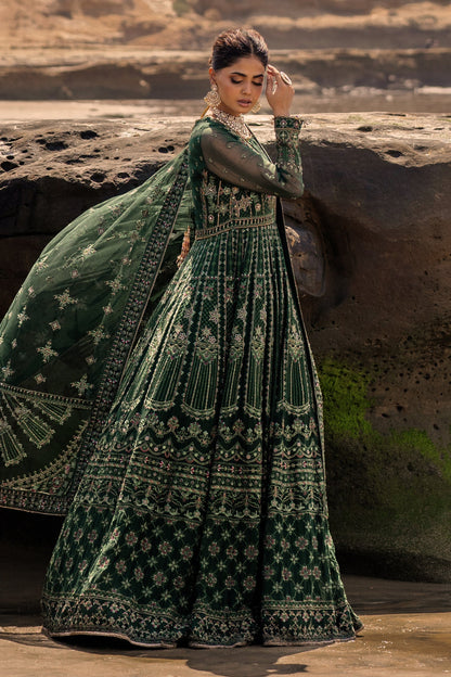 Naqshi | Sahil Kinaray | VERONICA L Emerald Green Crinkle