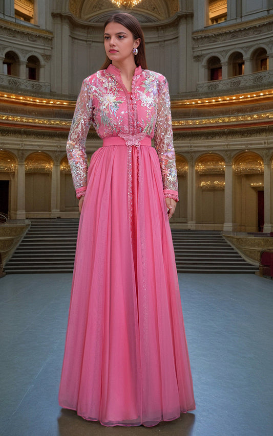 Threads and Motifs | Formal Dresses 25 | Net Embroidered Maxi - Pakistani Designer Dress - by Threads and Motifs - Type : Ladies Clothes - 100% Original at Saira Sultan