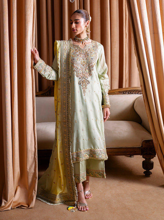 Faiza Faisal | Rema Wedding Formals 24 | Sehr S Mint Green Cotton Net