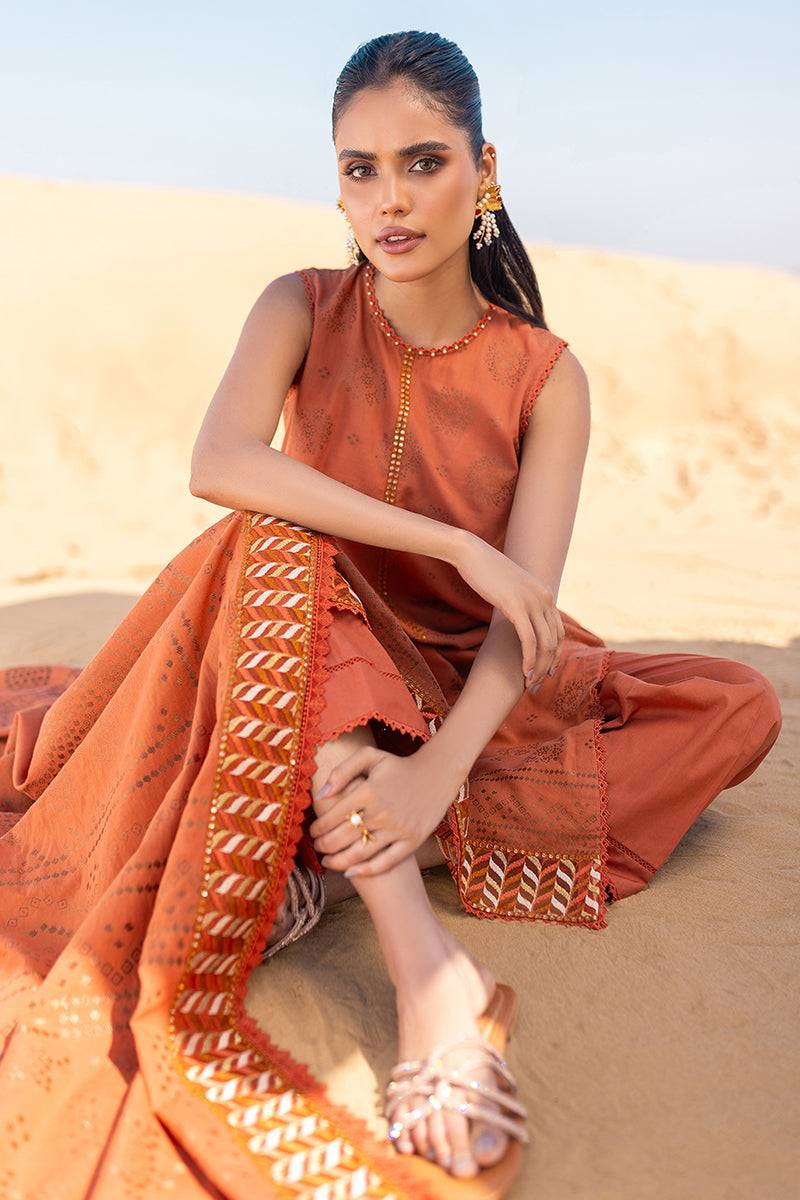 Cross Stitch | Eid Lawn 24 | RUSSET DUSK - Pakistani Designer Dress - by Cross Stitch | Type: Luxury - 100% Original at Saira Sultan