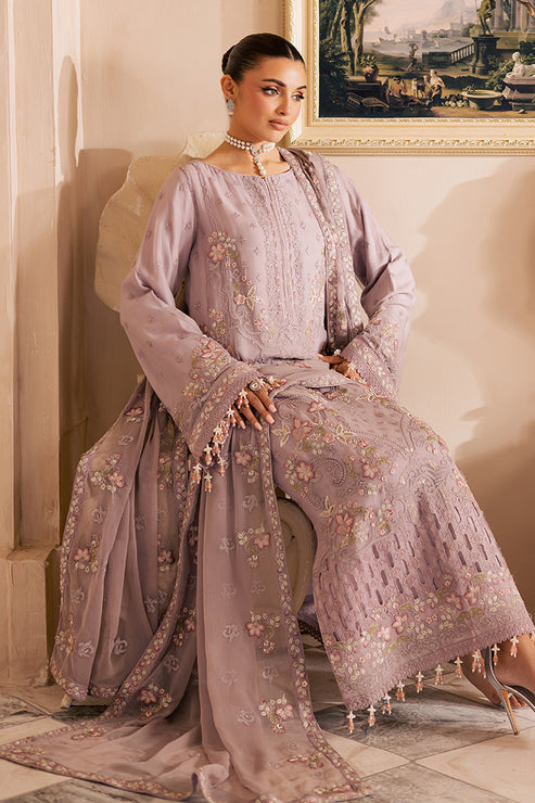 Emaan Adeel | Miraan luxury chiffon | ELNAZ Custom Size Pinkish Gray Chiffon