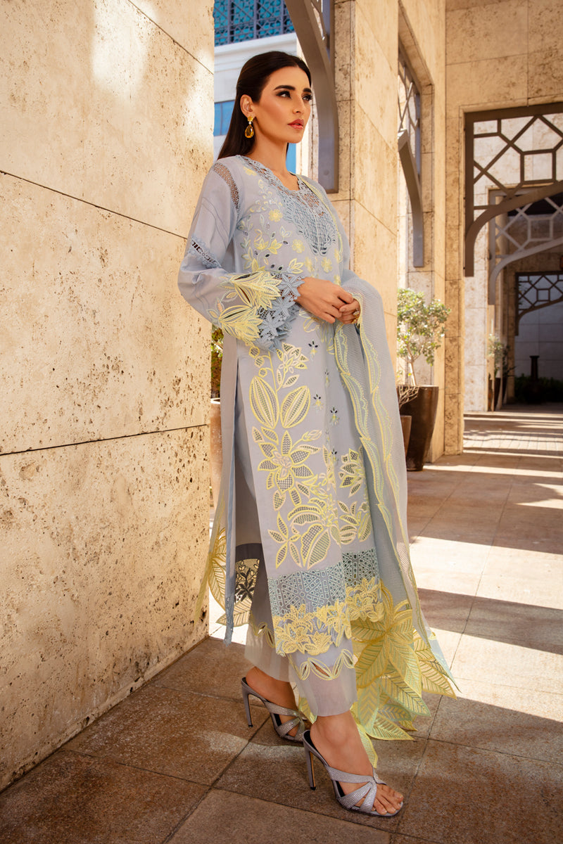 Rangrasiya | Premium Summer Lawn 25 | Elnaz XL Gray Lawn