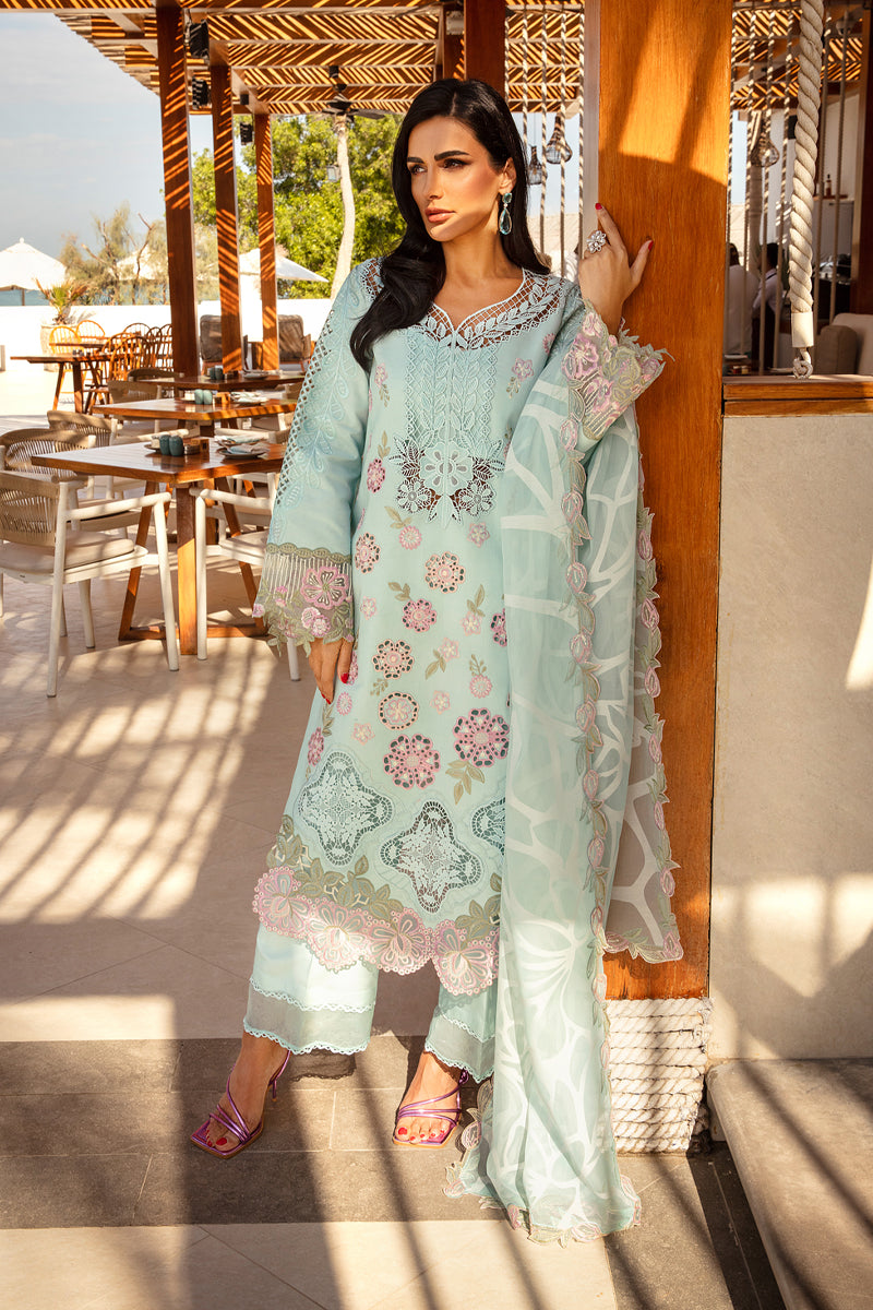 Rangrasiya | Premium Summer Lawn 25 | Mahsa S Light Blue Lawn
