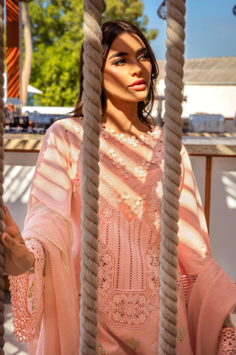 Rangrasiya | Premium Summer Lawn 25 | Bareeha L Peach Lawn