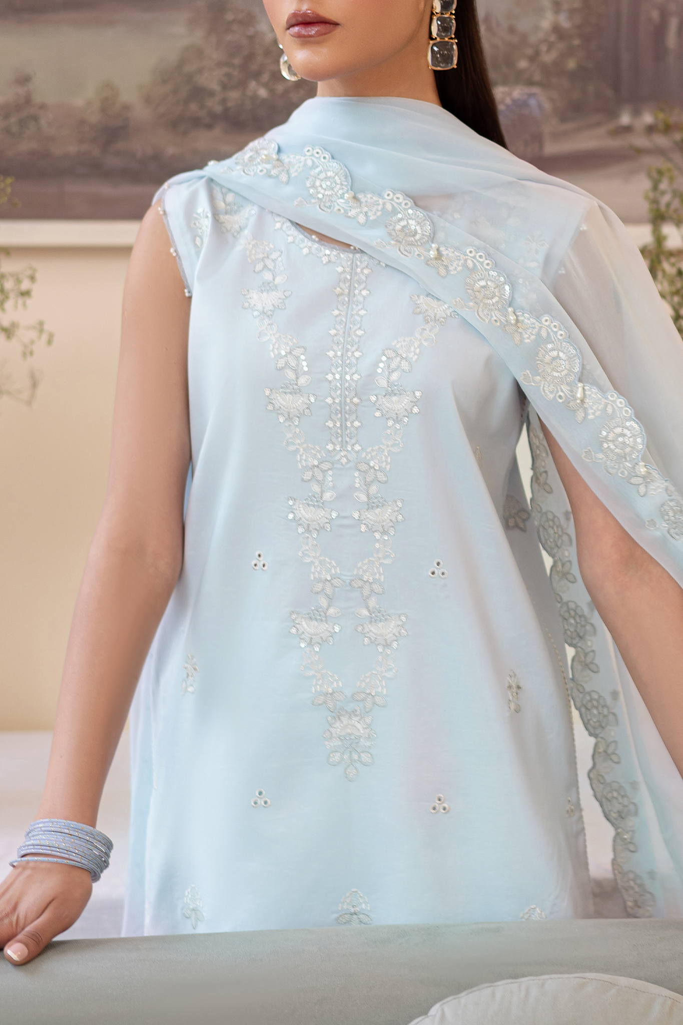 Seran | Nayab Eid Lawn | NIHA XL Light Blue Lawn