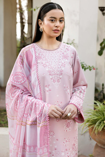 Farasha | Summer Weaves Embroidered Lawn | Muted Bloom M Lilac Lawn