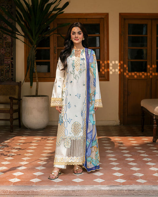 Roheenaz | Aashiyana Lawn | Zoya XS Ivory Lawn