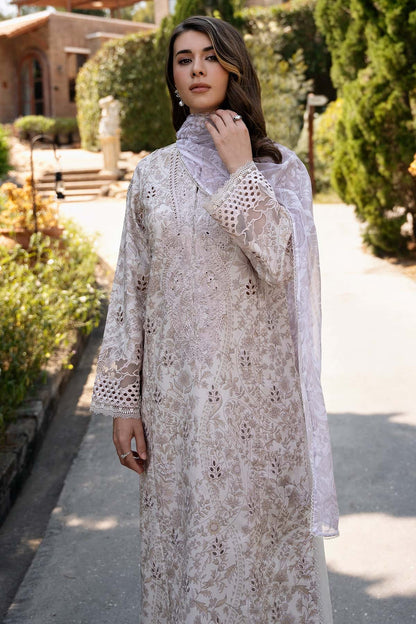 Afrozeh | Damask The Holiday Edit 25 | Lunetta A L Off White Lawn