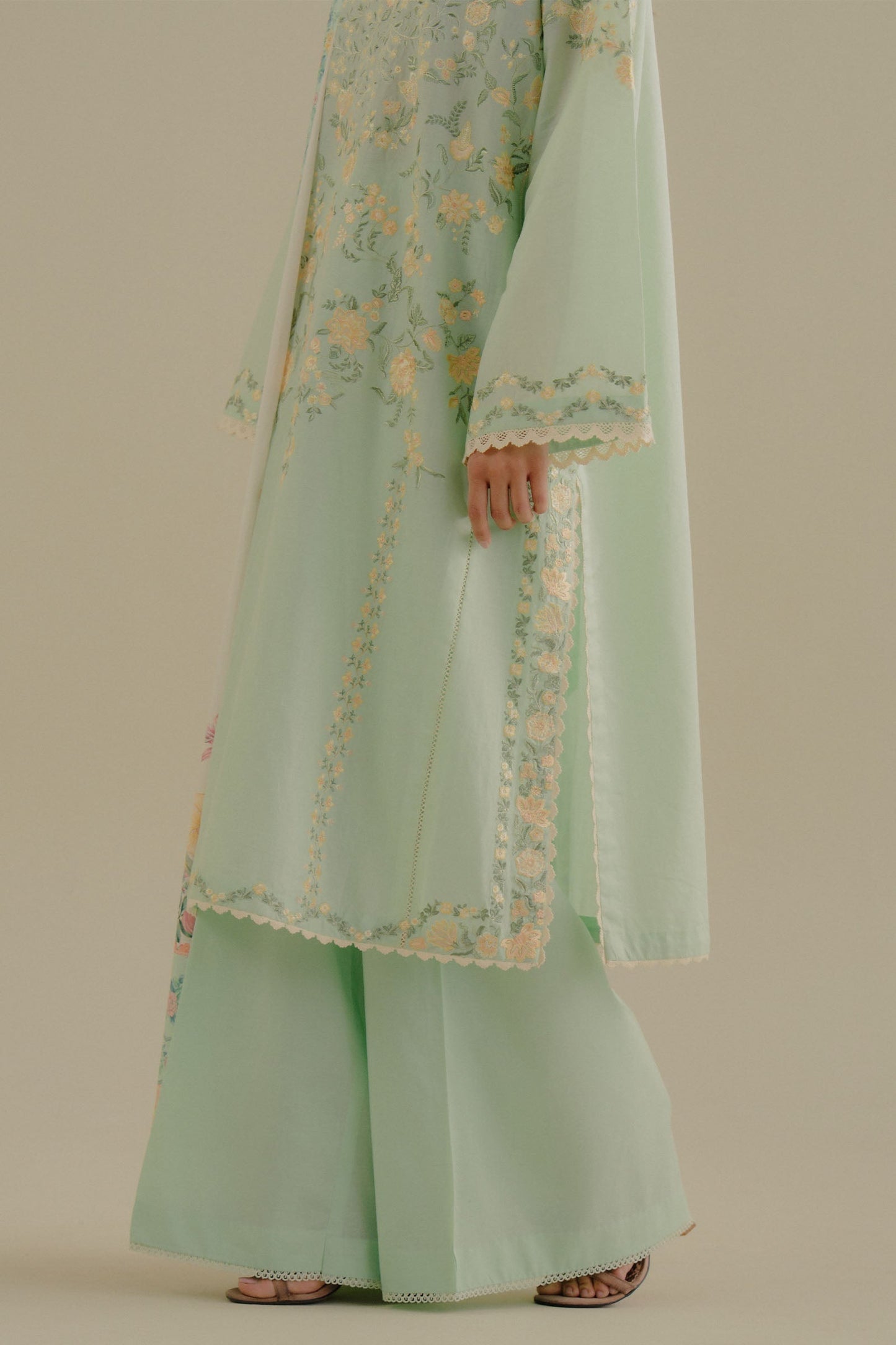 Zara Shahjahan | Coco Lawn 25 | Velin-7A L Pastel Mint Lawn