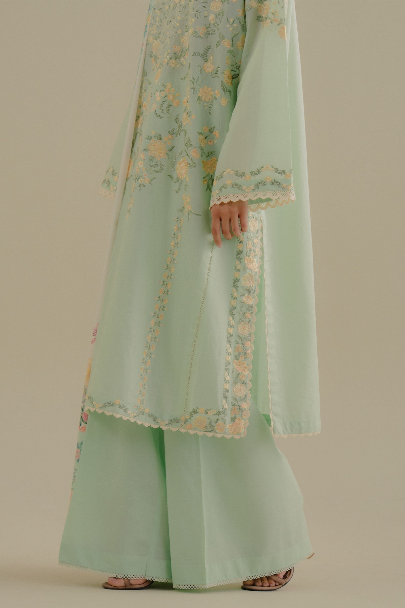 Zara Shahjahan | Coco Lawn 25 | Velin-7A L Pastel Mint Lawn