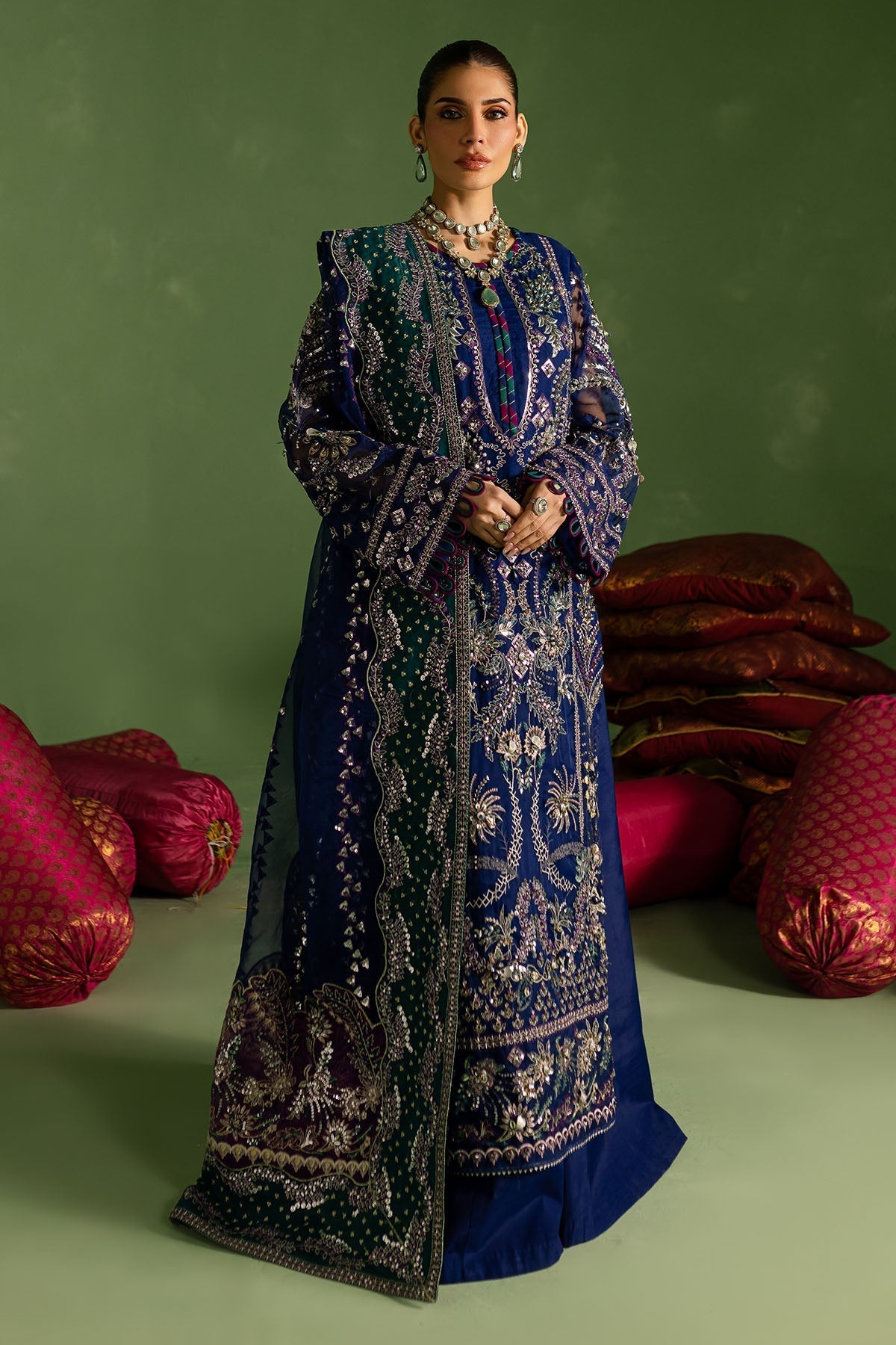 Nureh | Wedding Formals 24 | FP-140 M Navy Organza