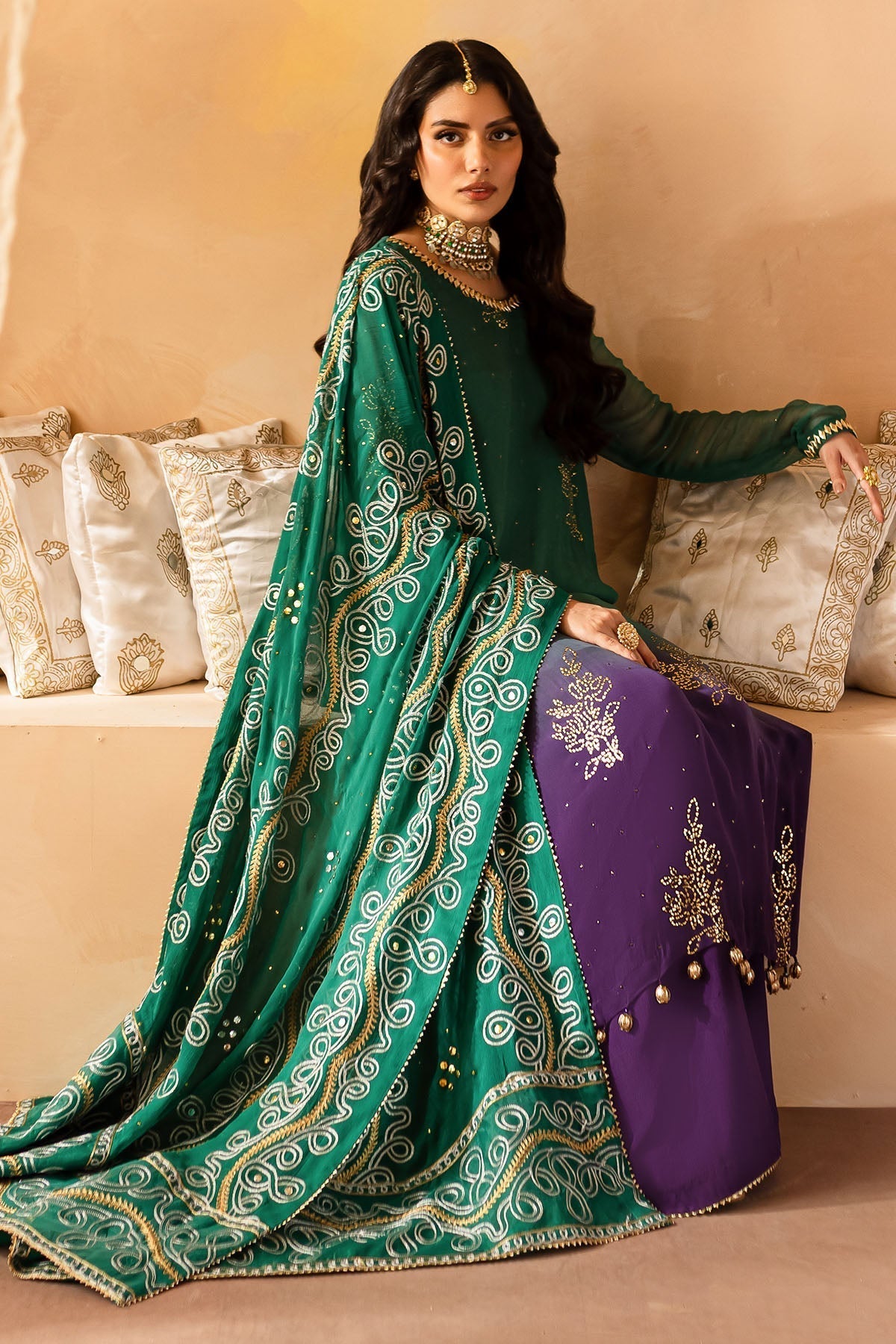 Nureh | Mukeshkari Formals | MK-01 M Purple Chiffon