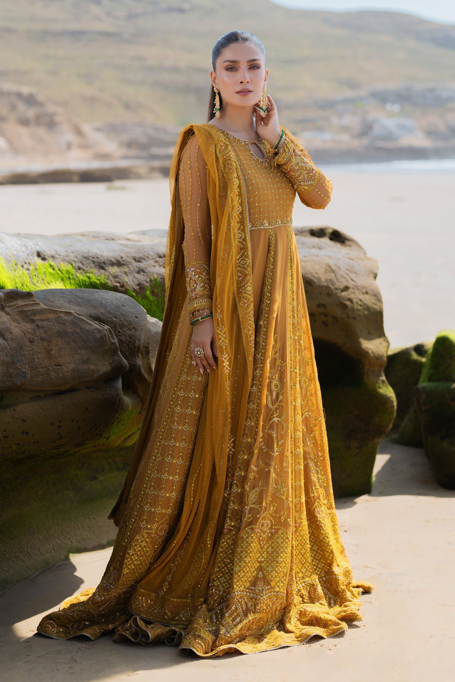 Naqshi | Sahil Kinaray | AINARA XL Mustard Crinkle