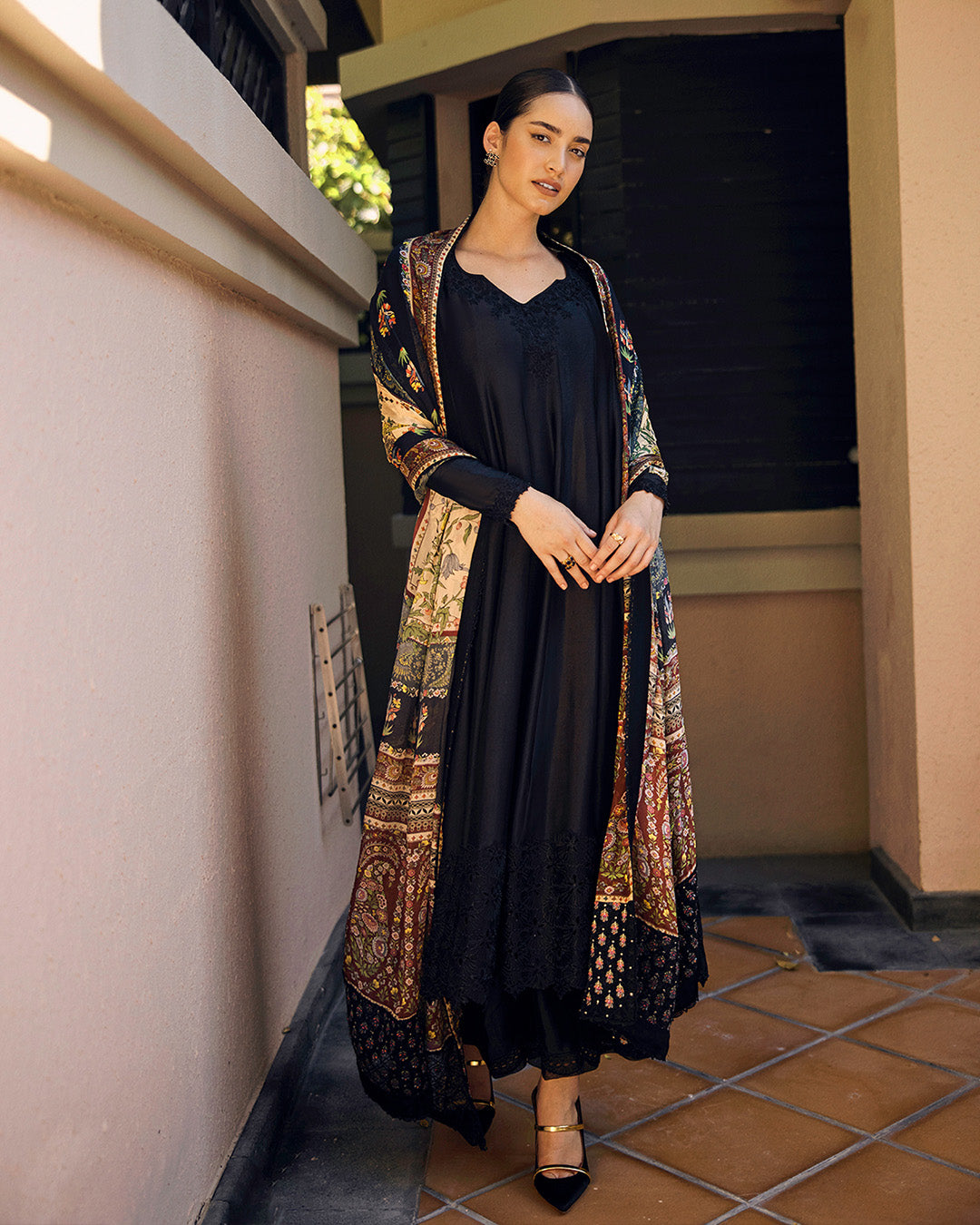 Faiza Saqlain | Carmela Luxury Pret | Shelina XS Black Oak Silk