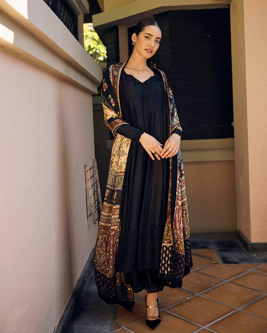 Faiza Saqlain | Carmela Luxury Pret | Shelina XS Black Oak Silk