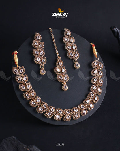 Elara Necklace Champagne & White