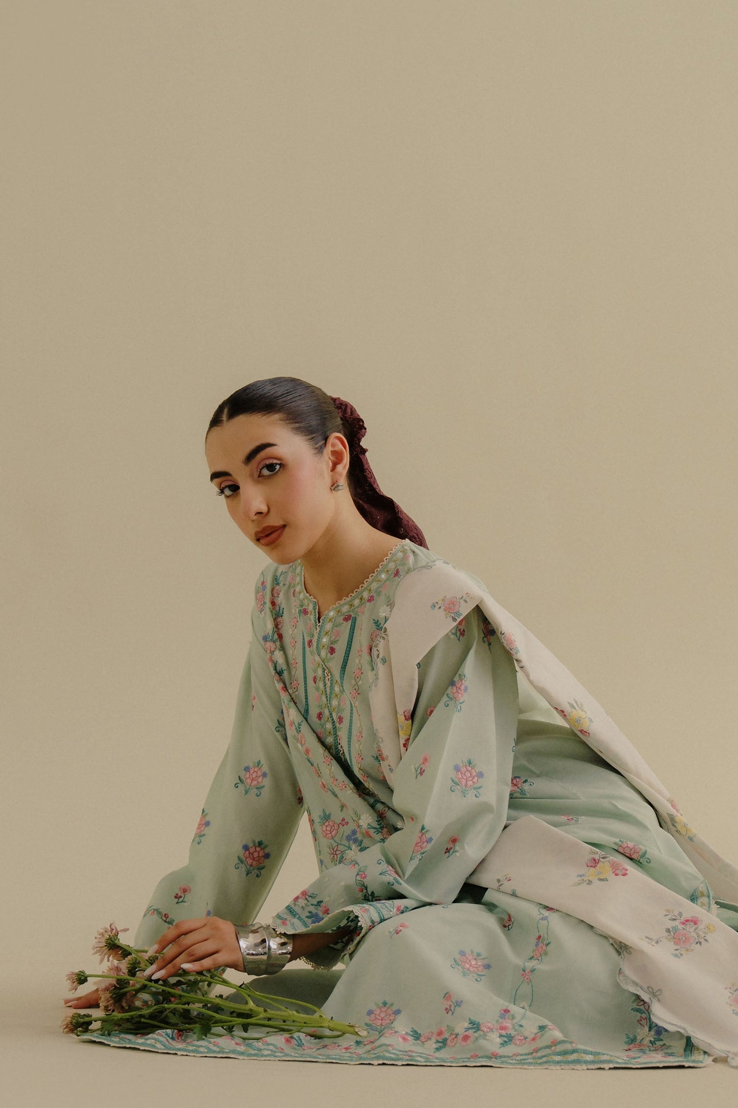 Zara Shahjahan | Coco Lawn 25 | Zeest-9A XL Pastel Mint Lawn