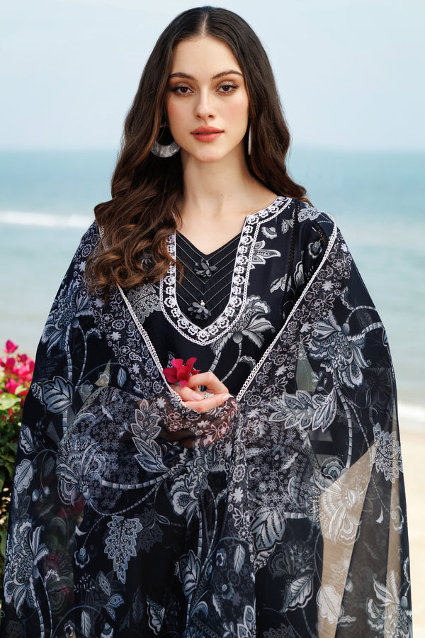 Farasha | Printed Essentials | Sable Dusk M Black Lawn
