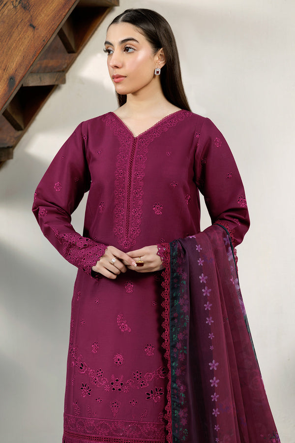 Farasha | Summer Weaves Embroidered Lawn | Garnet Passion L Berry Lawn