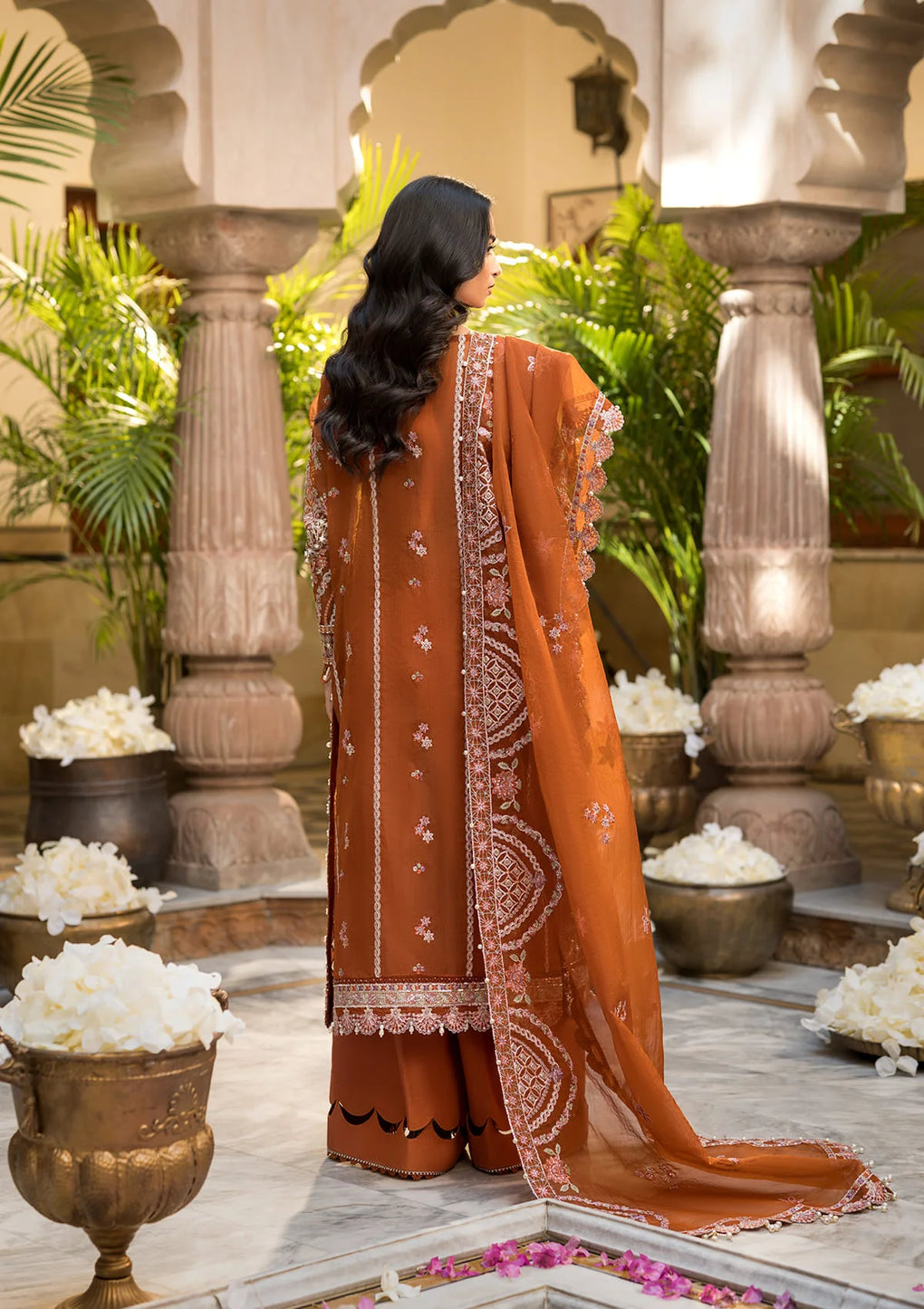 Elaf Premium | Formal Handwork Collection | EFH-03 SHAHANA S Rust Organza