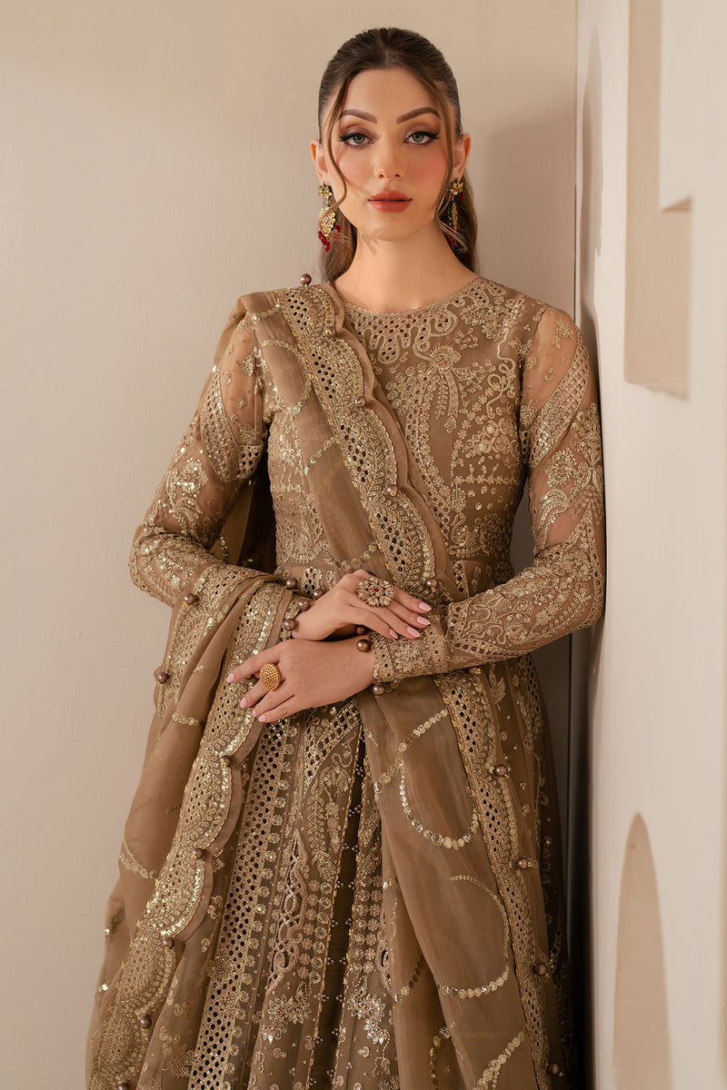 Jazmin | Wedding Formals | WF'25-04 L Light Brown Chiffon