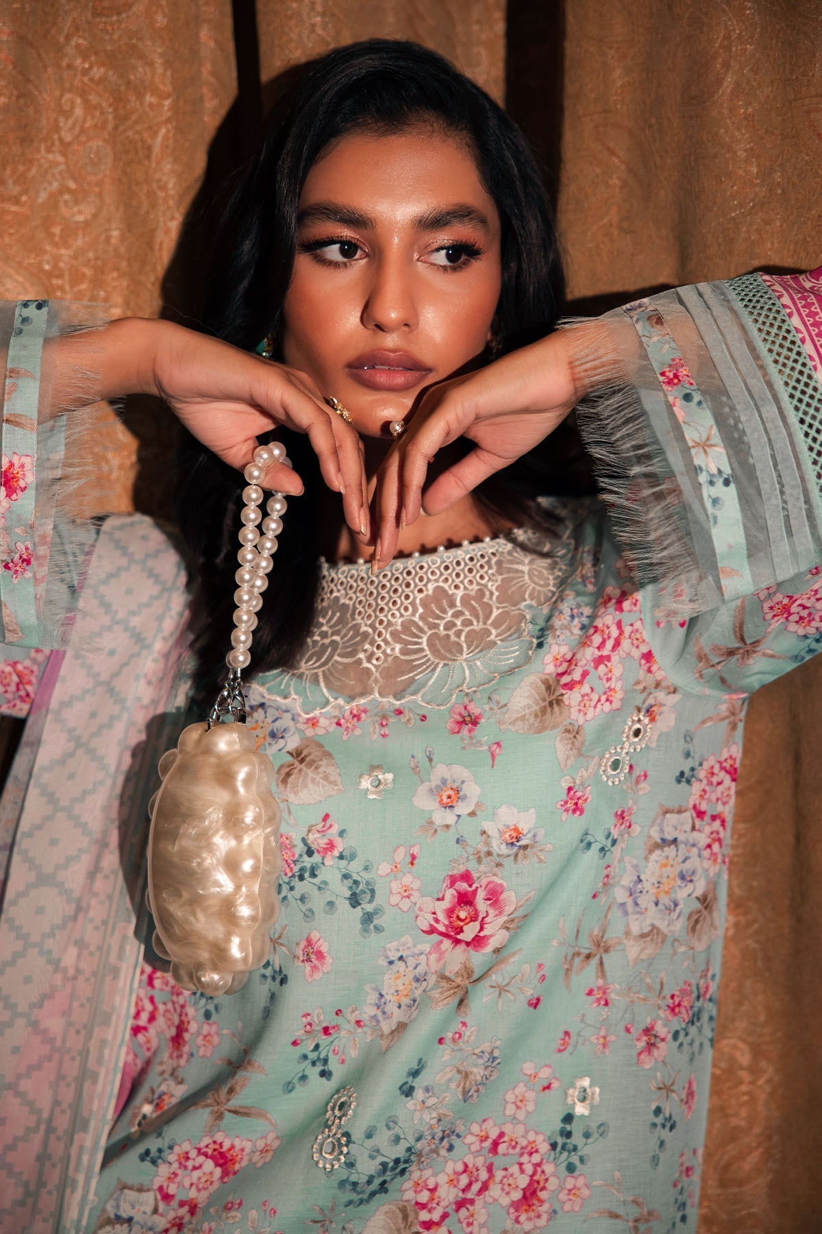 Nureh | Glam Girl Lawn | GL-16 M Sky Blue Lawn