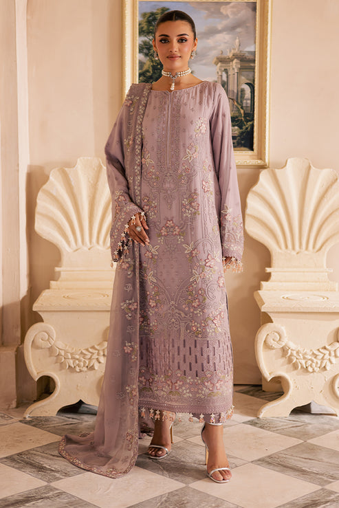 Emaan Adeel | Miraan luxury chiffon | ELNAZ XS Pinkish Gray Chiffon