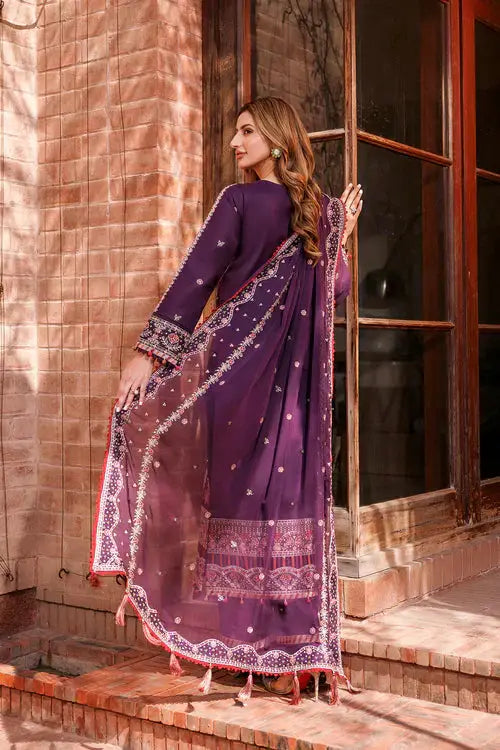Farasha | Kaavish Lawn 24 | SHADOW BERRY - Pakistani Designer Dress - by Farasha | Type: Luxury - 100% Original at Saira Sultan