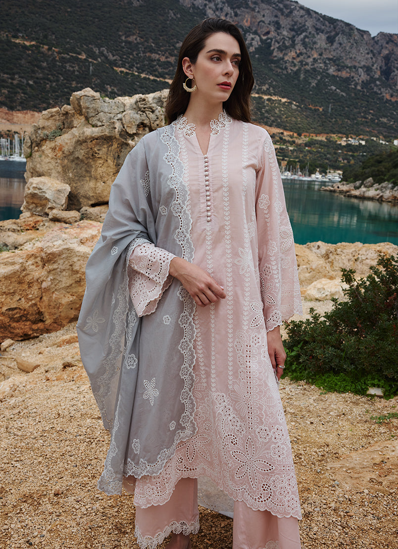Image | Lawnkari 25 | Safa S Pink Cotton Lawn
