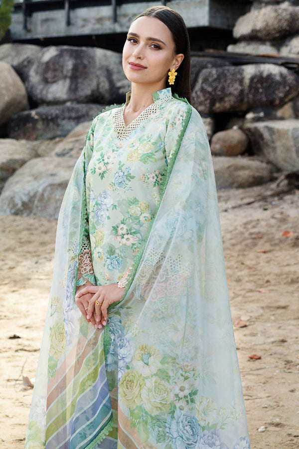 Farasha | Printed Essentials | Mint Bloom L Mint Lawn