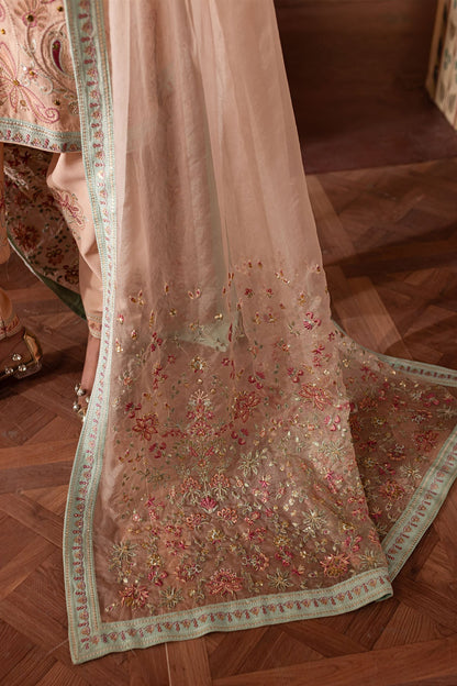 Nureh | Nur Mahal Formals | NE-141 M Pale Peach Silk